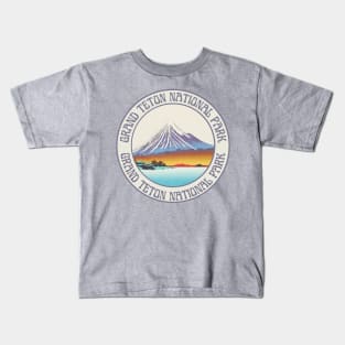 The Wonders of Grand Teton National Park in Japanese Vibes Kids T-Shirt